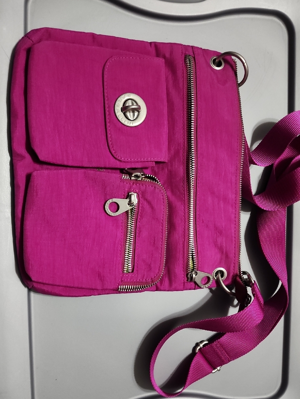 Classic Women's Crossbody Bag in Bright Fushia Color Nylon
